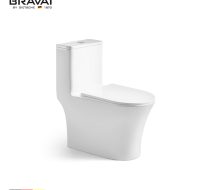bồn cầu một khối giá rẻ - mẫu bồn cầu một khối không vành Bravat C21400W-3