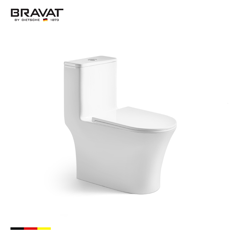 bồn cầu một khối giá rẻ - mẫu bồn cầu một khối không vành Bravat C21400W-3