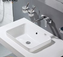 lavabo giá rẻ - mẫu chậu rửa dương vành Bravat C22206W