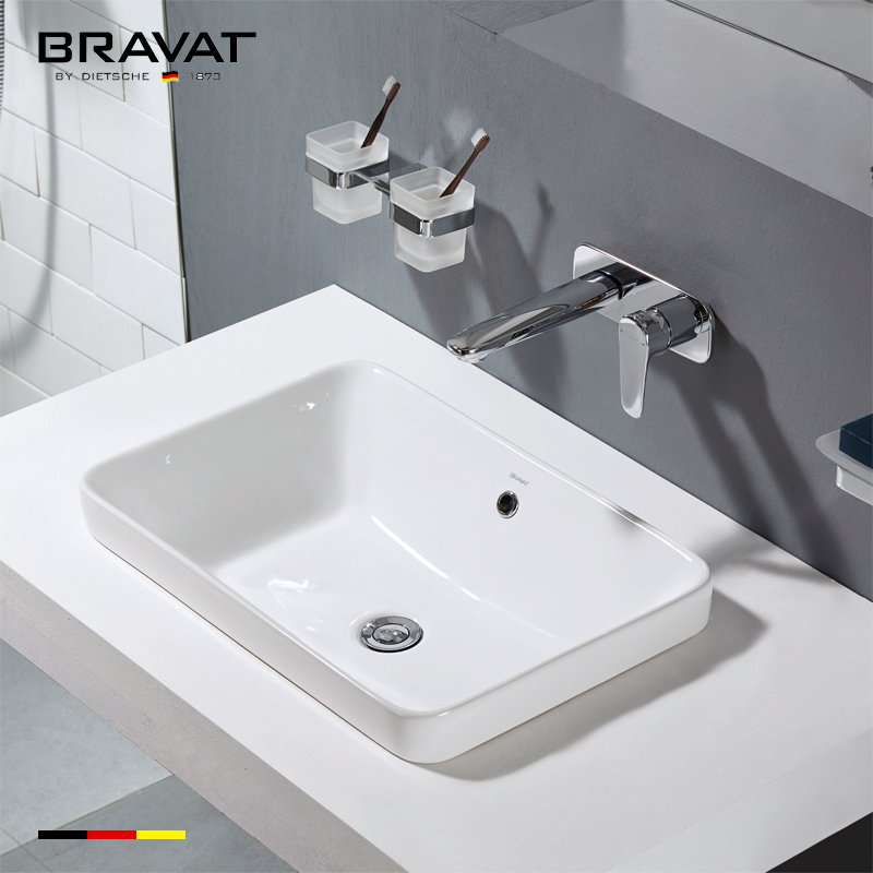 lavabo giá rẻ - mẫu chậu rửa dương vành Bravat C22206W